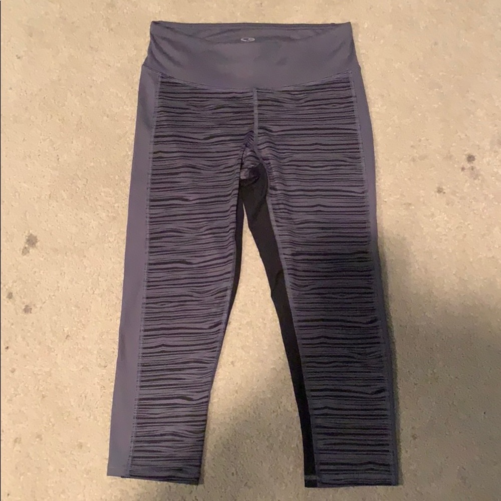 Champion striped cropped workout leggings